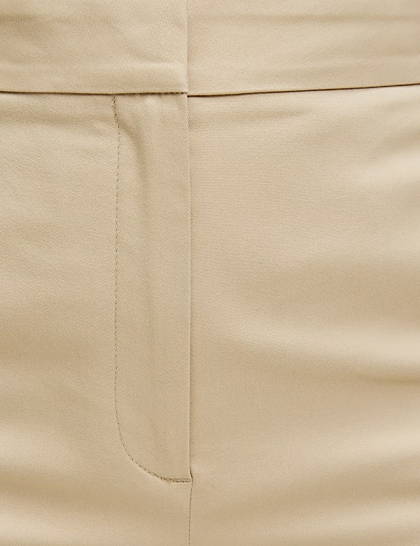 Cotton Rich Straight Leg Ankle Grazer Trousers