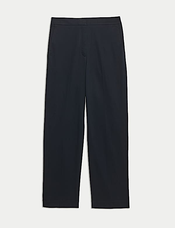 Cotton Rich Straight Leg Ankle Grazer Trousers - UA
