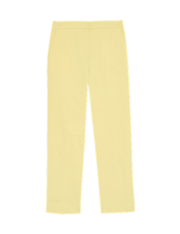 Cotton Rich Straight Leg Ankle Grazer Trousers