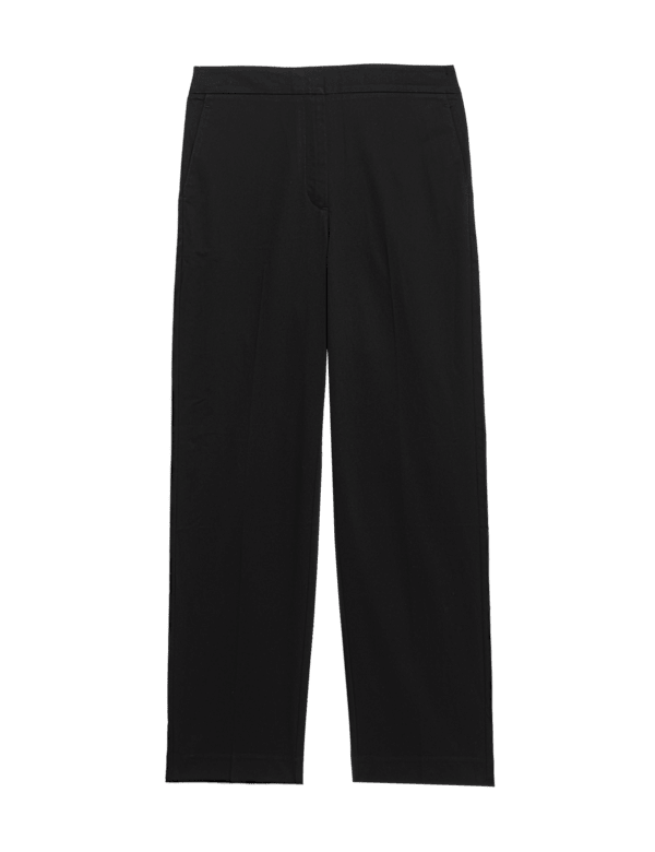 Cotton Rich Straight Leg Ankle Grazer Trousers