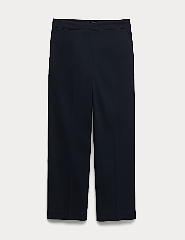 Cotton Rich Straight Leg Ankle Grazer Trousers