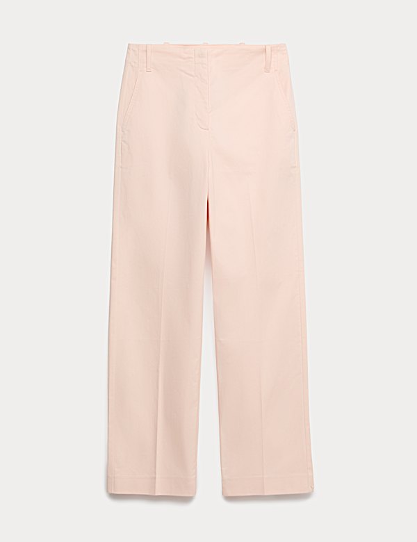 Cotton Rich Straight Leg Ankle Grazer Trousers
