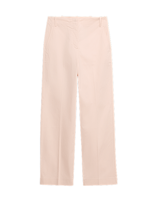 Cotton Rich Straight Leg Ankle Grazer Trousers