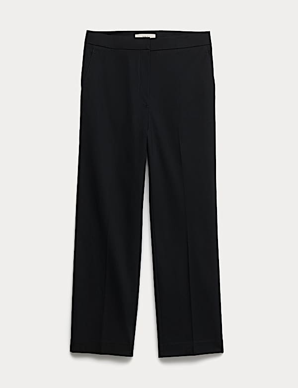 Cotton Rich Straight Leg Ankle Grazer Trousers
