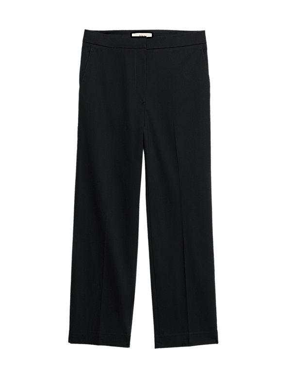 Cotton Rich Straight Leg Ankle Grazer Trousers