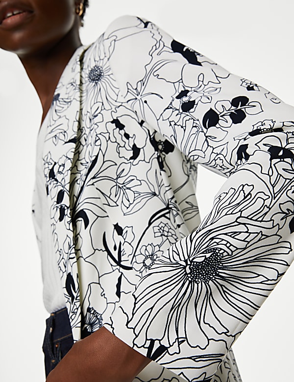 Satin Relaxed Floral Single Breasted Blazer