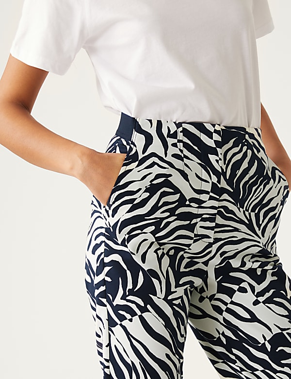 Cotton Rich Animal Print Slim Fit Trousers