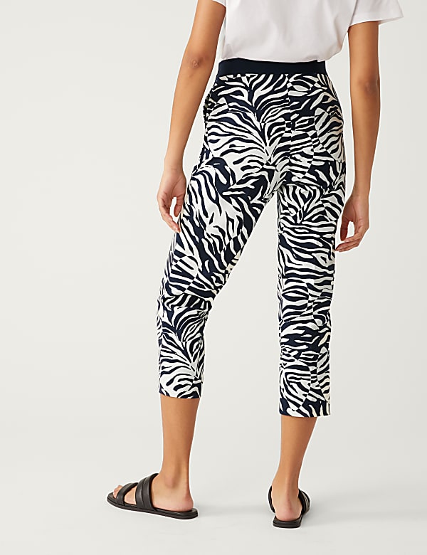 Cotton Rich Animal Print Slim Fit Trousers