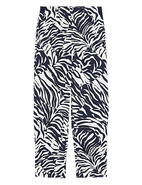 Cotton Rich Animal Print Slim Fit Trousers