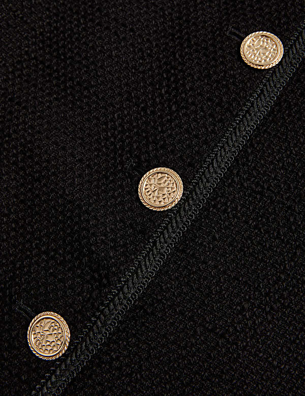 Tweed Relaxed Collarless Short Jacket