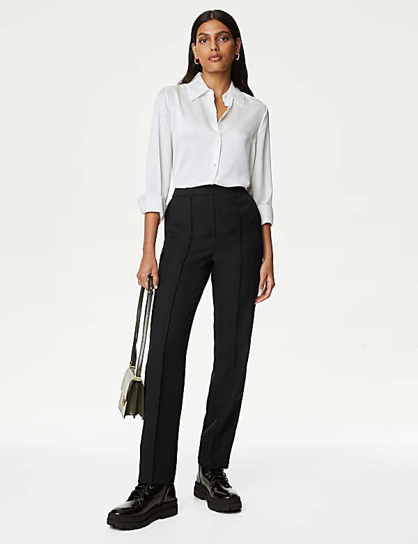 Marl Straight Leg Trousers - BE