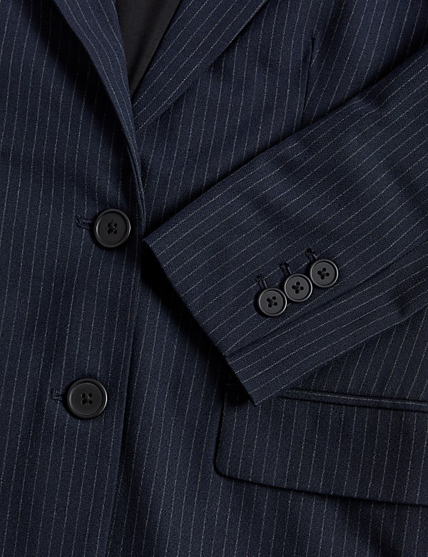 Relaxed Pinstripe Single Breasted Blazer