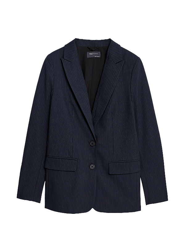 Relaxed Pinstripe Single Breasted Blazer