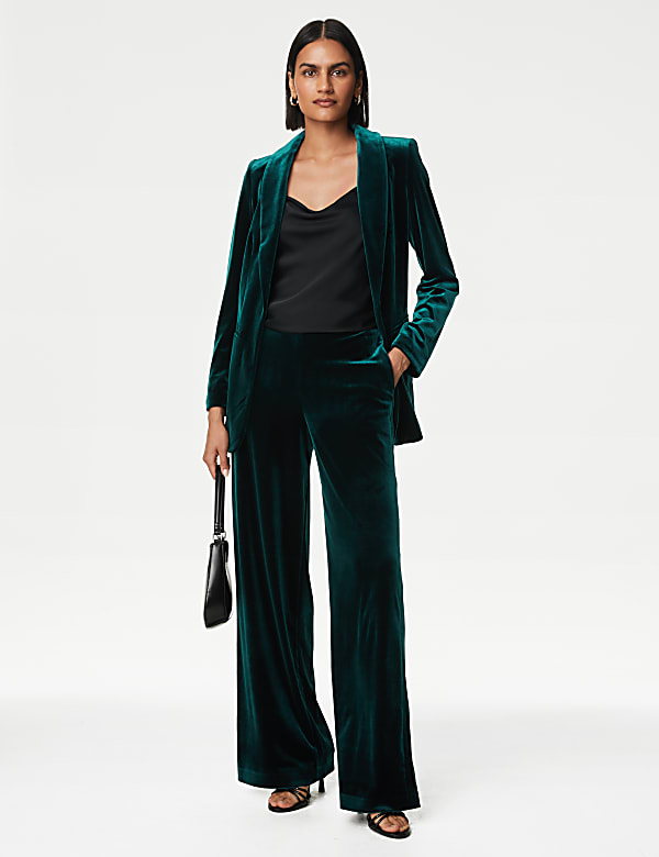 Womens black velvet blazer jacket 2025