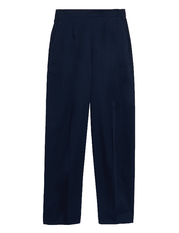 Cotton Rich Barrel Leg Tapered Trousers