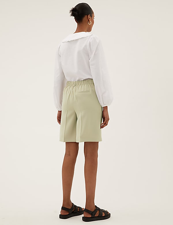 Twill Pleat Front Bermuda Shorts