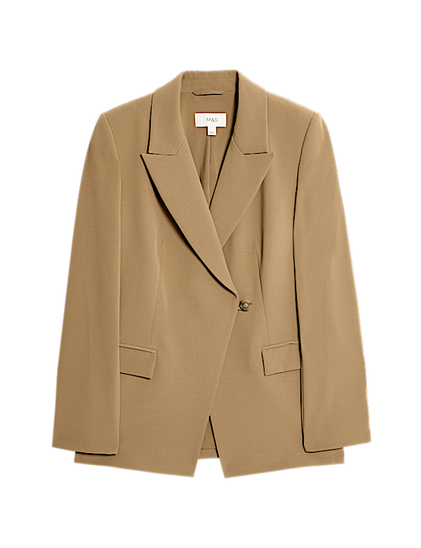 Twill Tailored Cinched Waist Blazer