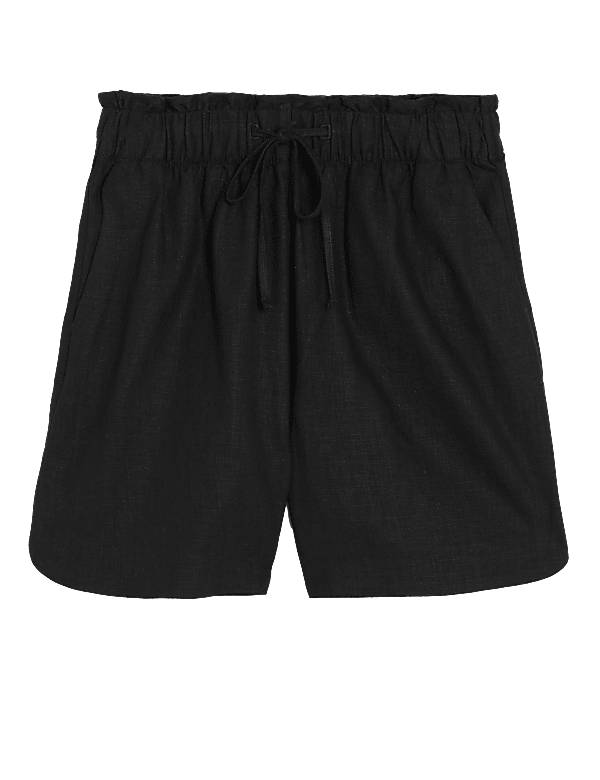 Linen Blend High Waisted Shorts