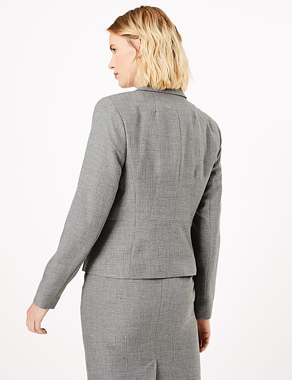 Tailored Checked Single Breasted Blazer