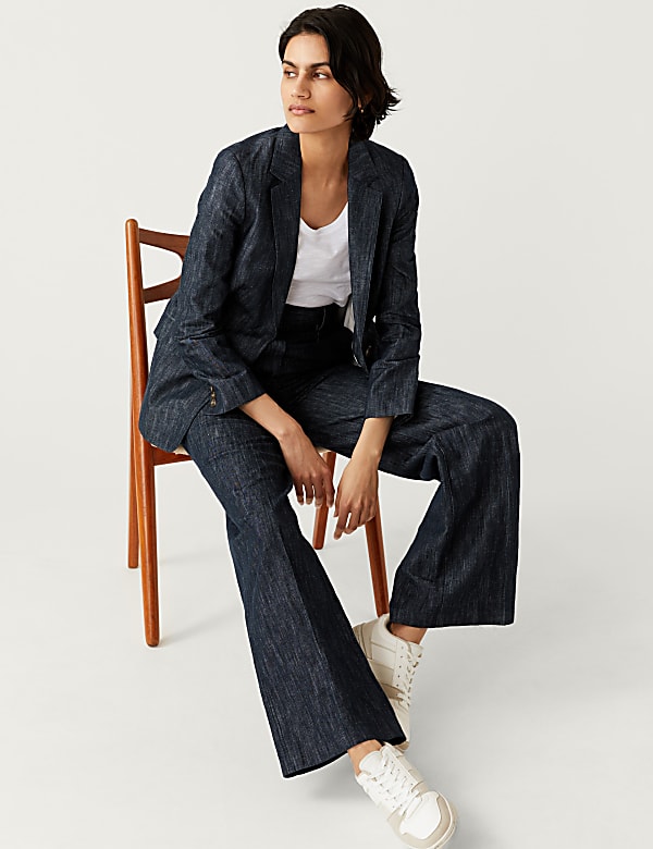 Cotton Rich Wide Leg Trousers