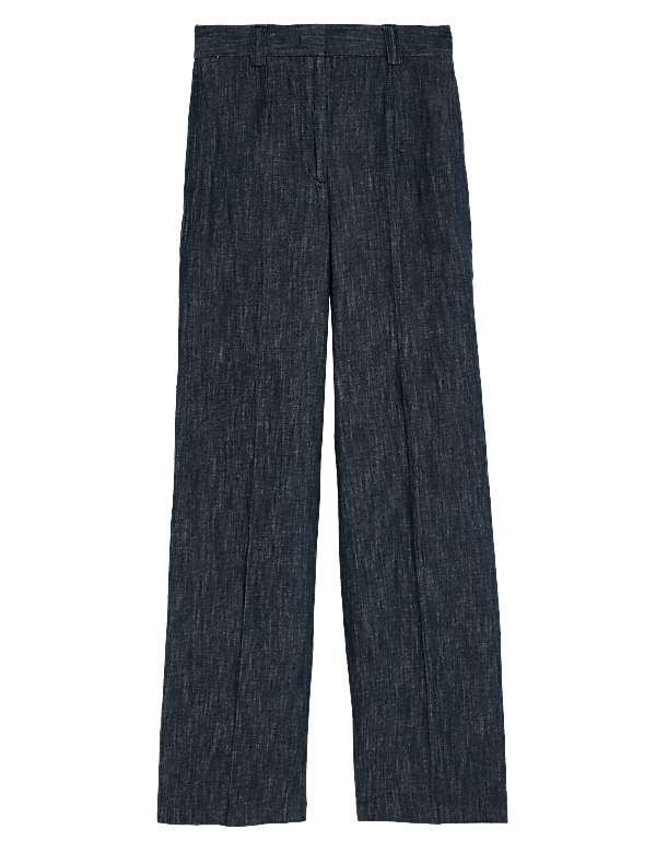 Cotton Rich Wide Leg Trousers