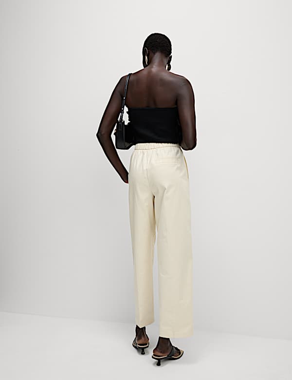Twill broek van zuiver katoen met ballonpijpen - NL