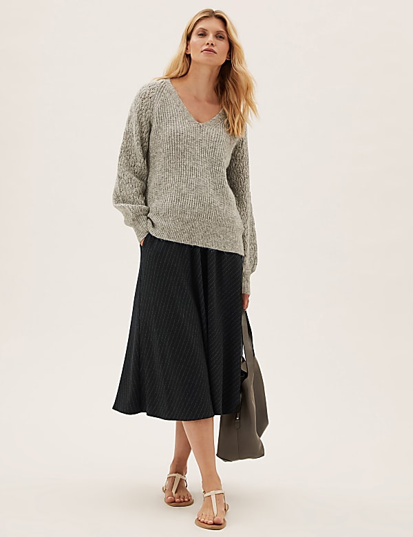 Striped Midi Circle Skirt