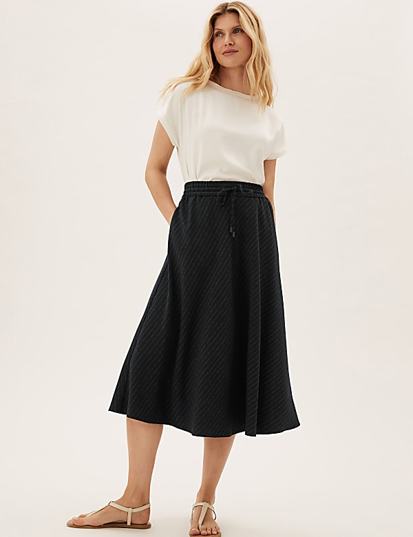 Striped Midi Circle Skirt