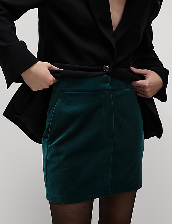Velvet Mini A-Line Skirt - LU