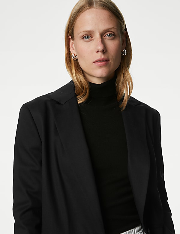Lyocell Blend Relaxed Single Breasted Blazer