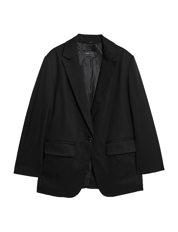 Lyocell Blend Relaxed Single Breasted Blazer