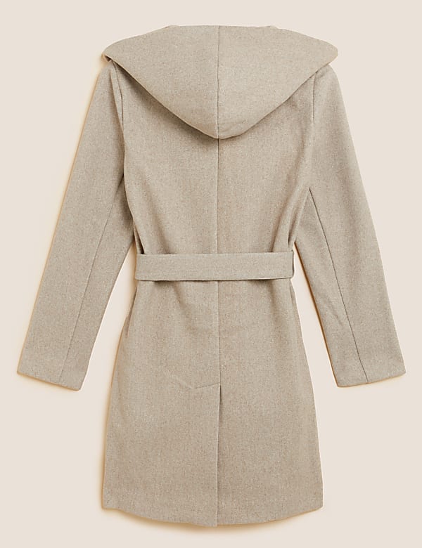 Belted Hooded Wrap Coatigan