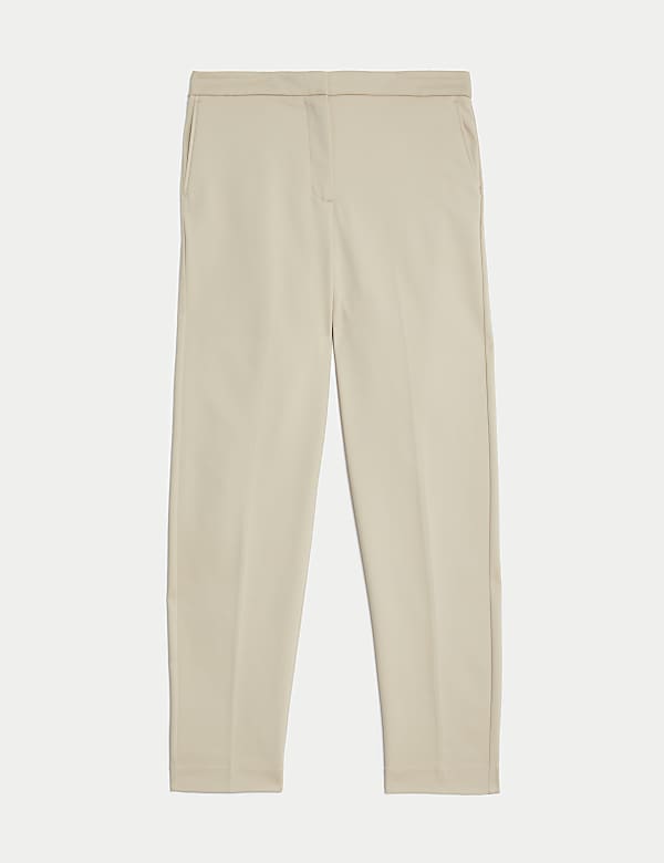 Cotton Blend Slim Fit Ankle Grazer Trousers - AU