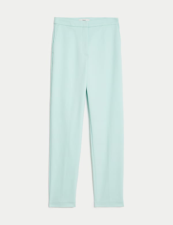 Cotton Blend Slim Fit Ankle Grazer Trousers - GR