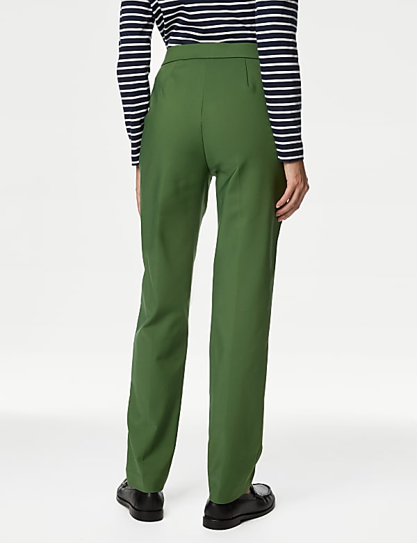 Cotton Blend Slim Fit Ankle Grazer Trousers
