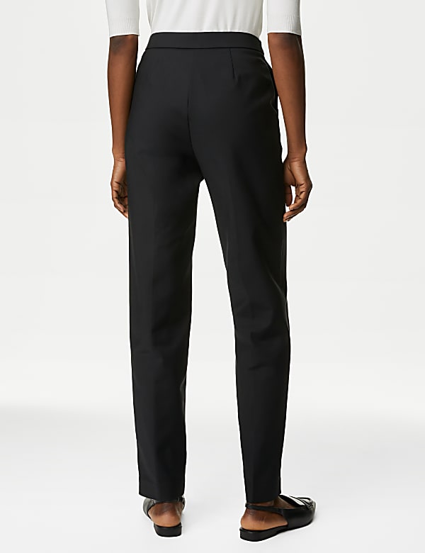 Cotton Blend Slim Fit Ankle Grazer Trousers