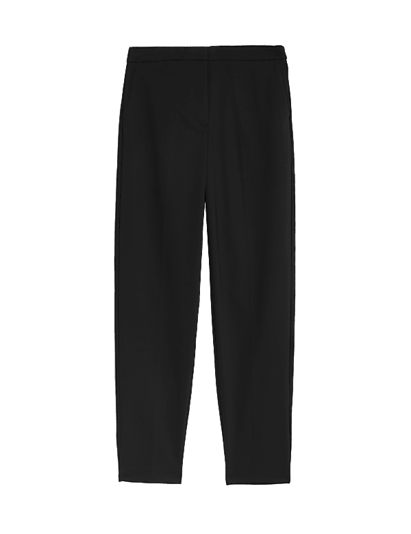Cotton Blend Slim Fit Ankle Grazer Trousers