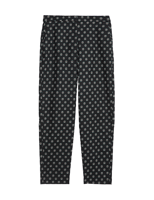 Cotton Rich Slim Fit Ankle Grazer Trousers