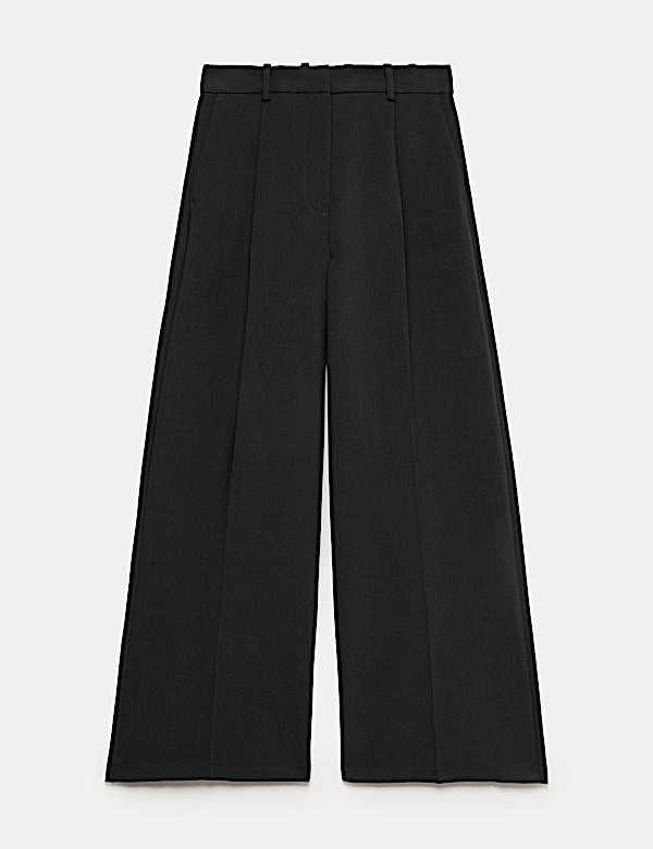 Single Pleat Wide Leg Trousers