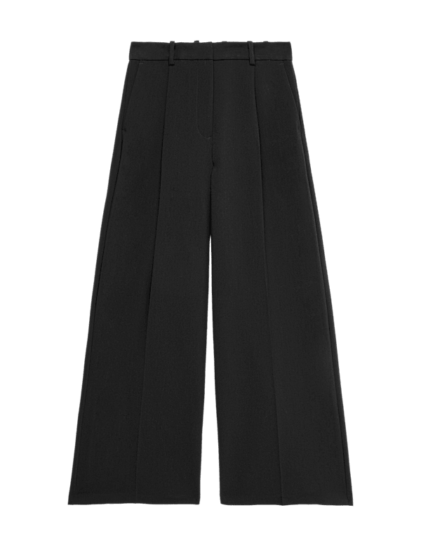 Single Pleat Wide Leg Trousers