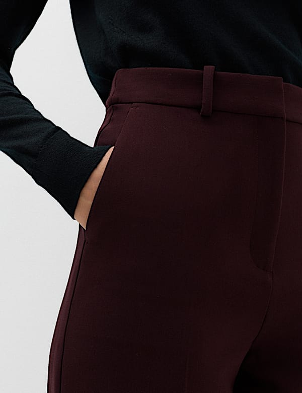 Woven Straight Leg Trousers with Stretch