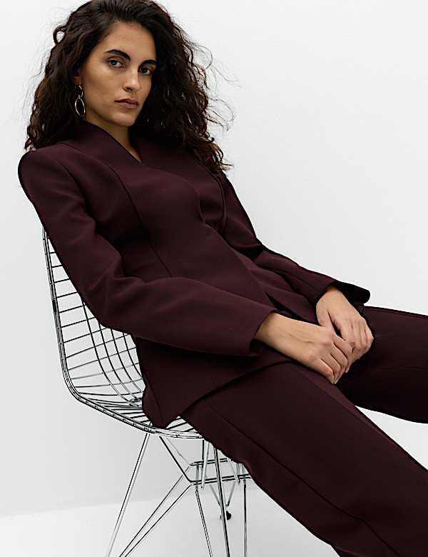 Woven Straight Leg Trousers with Stretch