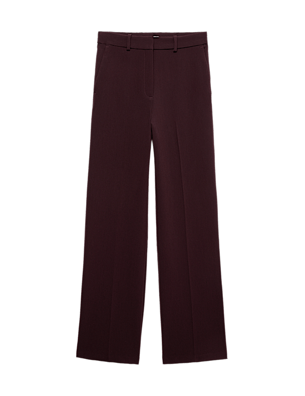 Woven Straight Leg Trousers with Stretch