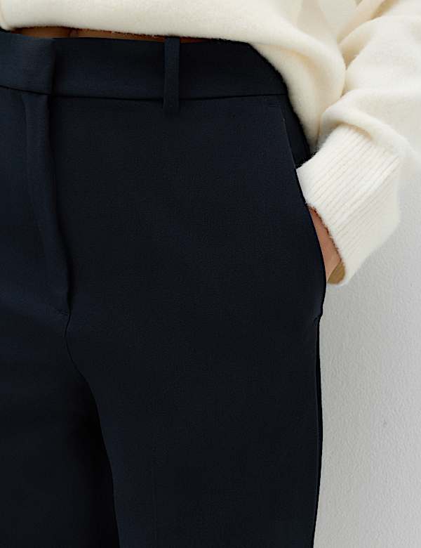Woven Straight Leg Trousers with Stretch - DK