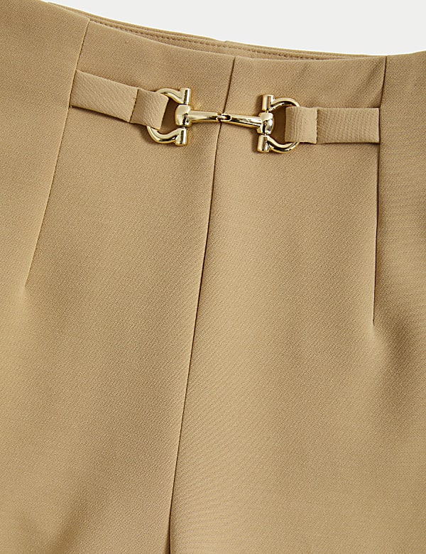 Buckle Detail Straight Leg Trousers