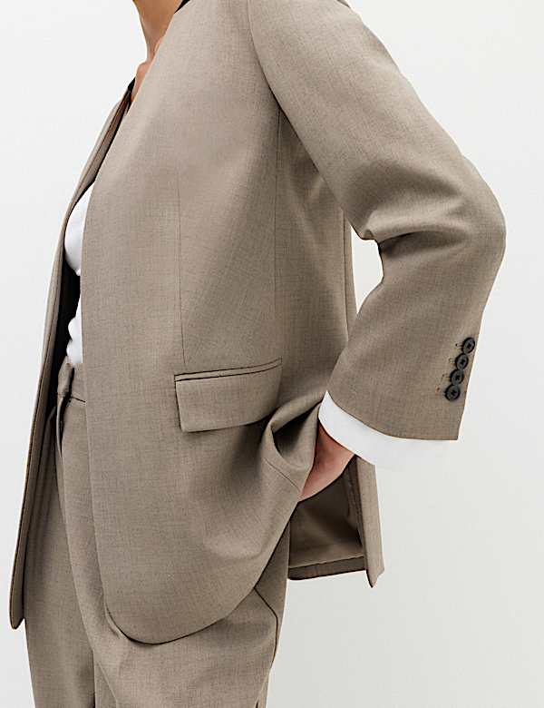 Collarless Relaxed Blazer - NL
