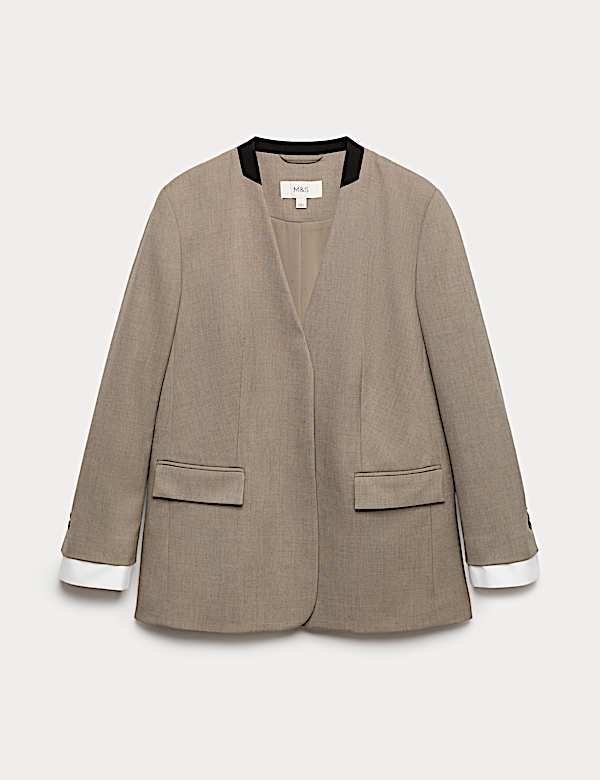 Collarless Relaxed Blazer - NL