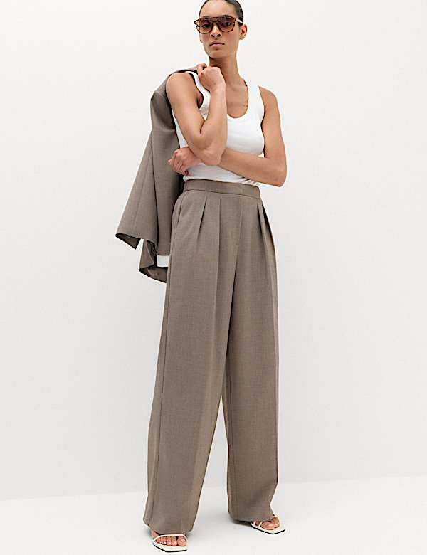 Pleated Wide Leg Trousers - CA