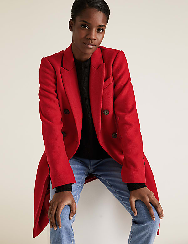 Waisted Tailored Coat with Wool