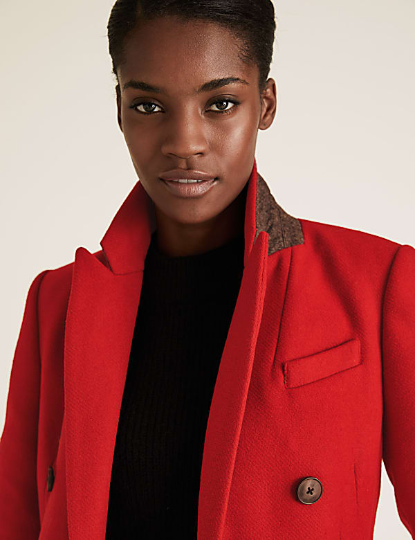 Waisted Tailored Coat with Wool